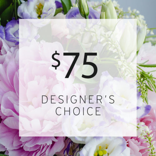 A bouquet of flowers with the price $ 7 5.