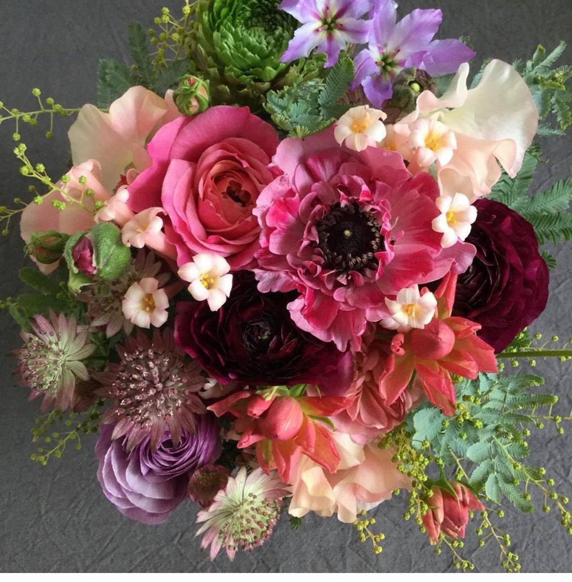 A bouquet of flowers is shown in this picture.